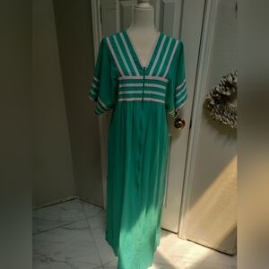 Adonna Teal and Pink Maxi Dress
